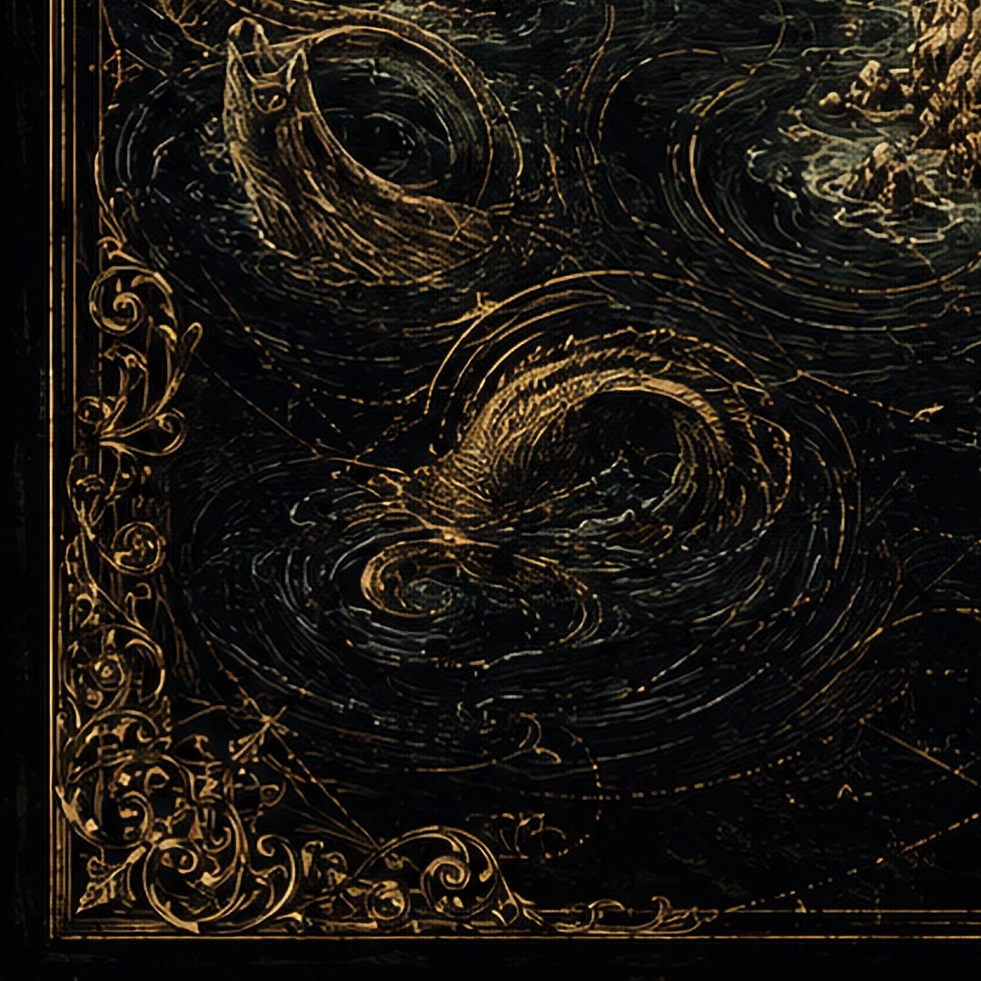 Map illustration of the deep water off Wrackmoor Island